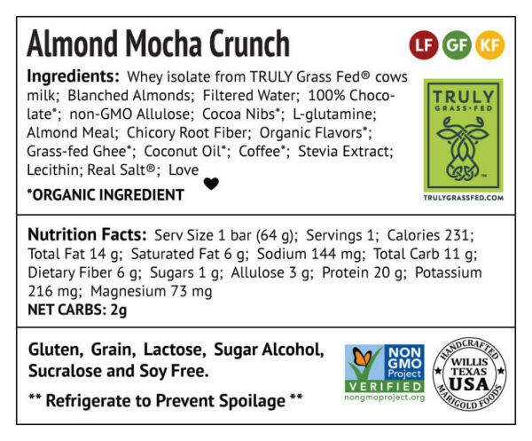 Almond Mocha Crunch Back Label