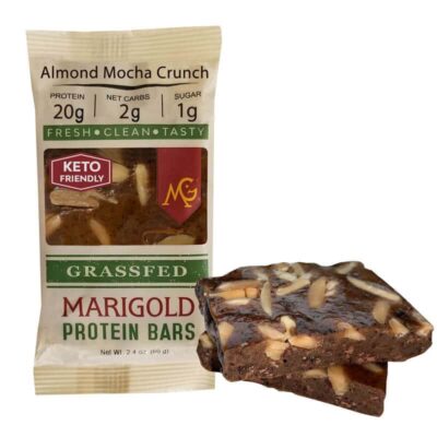 Almond Mocha Crunch MariGold Bars Keto Friendly Truly Grass Fed Protein Bars