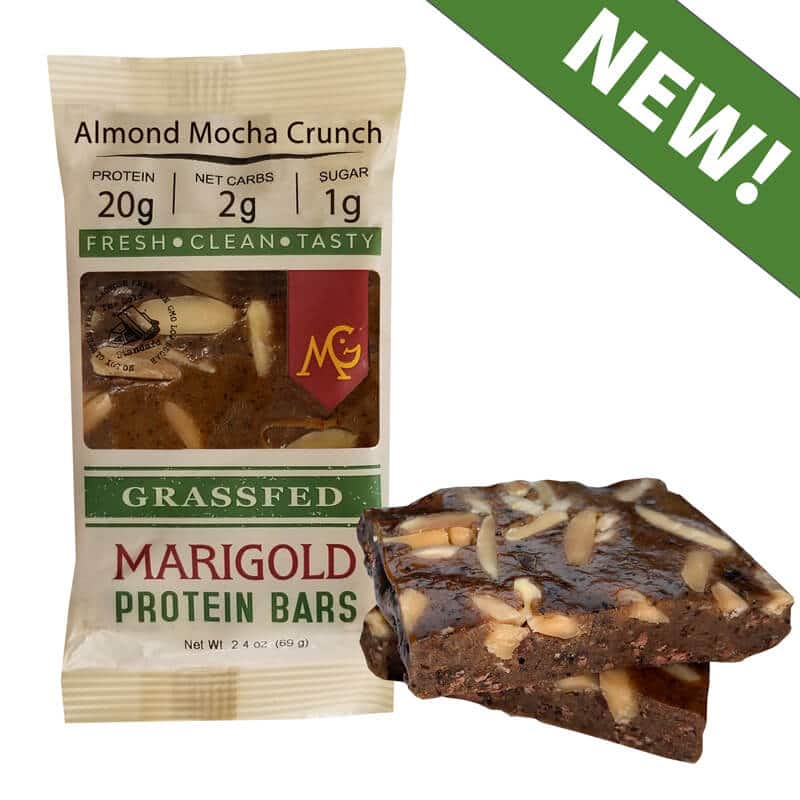 Almond Mocha Crunch MariGold Bars Keto Friendly Truly Grass Fed Protein Bars