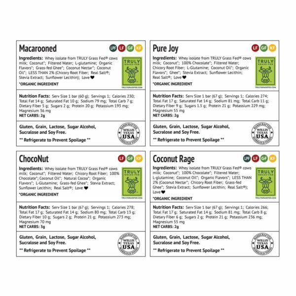 MariGold Coconut Lovers Pack Ingredients Labels