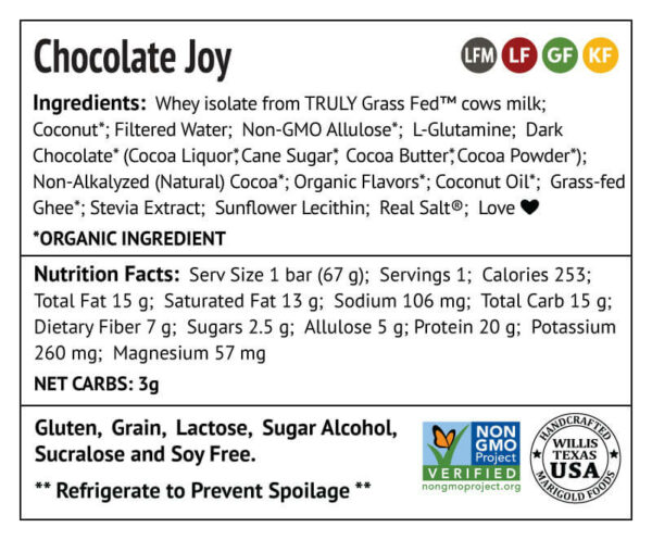 Chocolate Joy Back Label