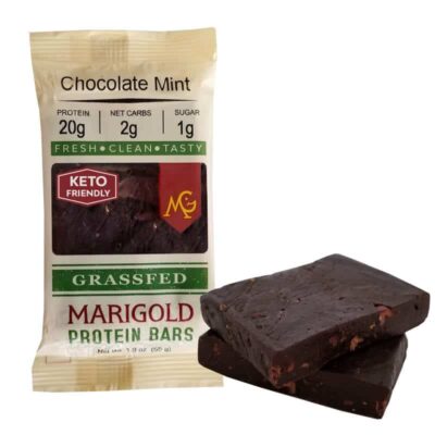 Chocolate Mint MariGold Bars Keto Friendly Truly Grass Fed Protein Bars