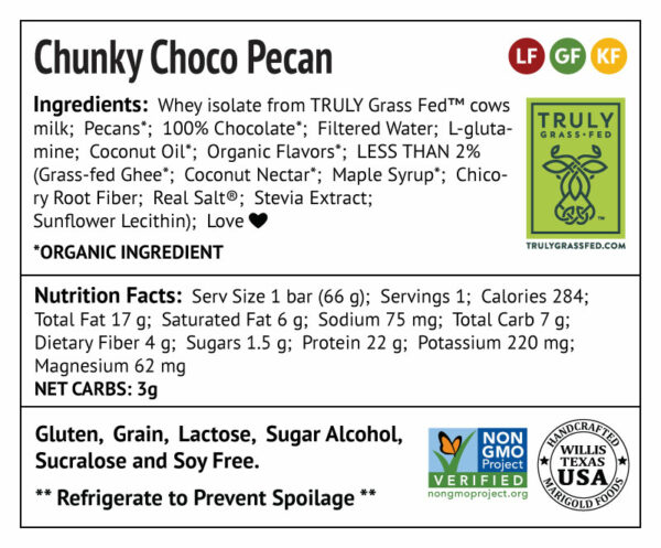 Chunky Choco Pecan Back Label