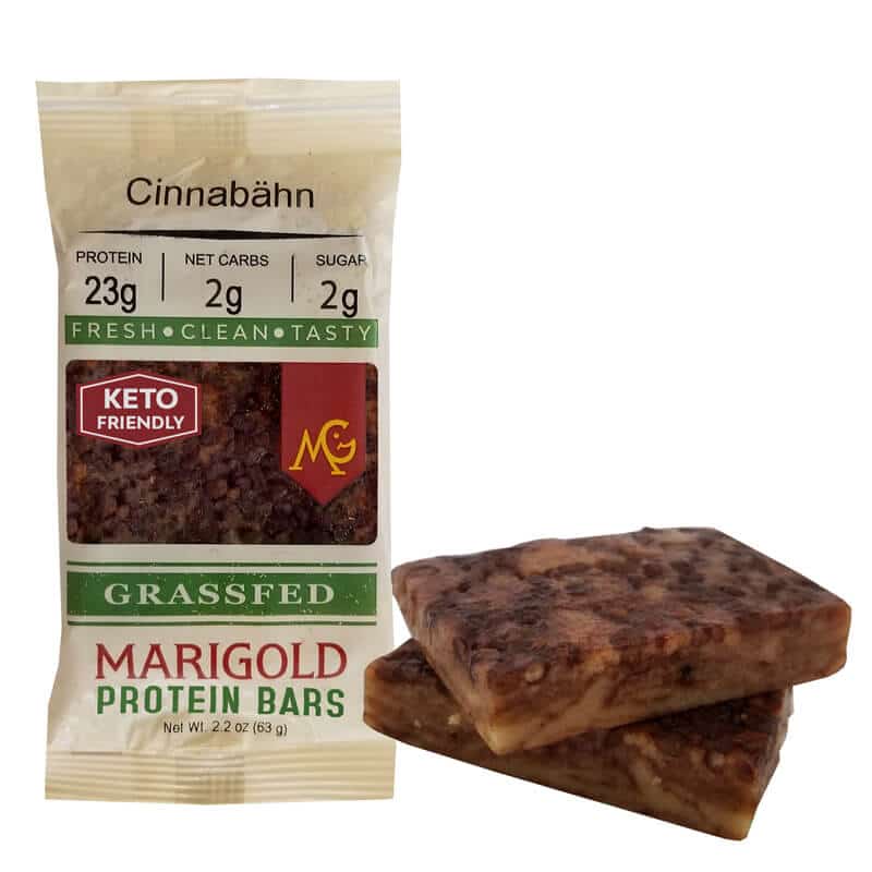 Cinnabahn MariGold Bars Keto Friendly Truly Grass Fed Protein Bars New Formula