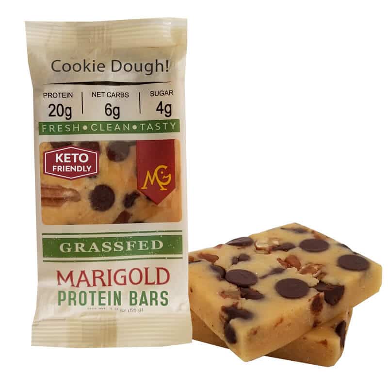 Cookie Dough MariGold Bars Keto Friendly Truly Grass Fed Protein Bars