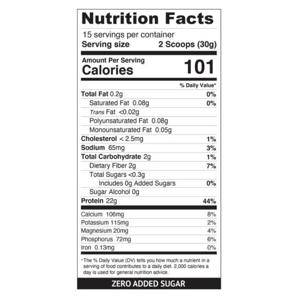 MariGold Creamy Vanilla Whey Protein Isolate Powder - Nutrition Facts