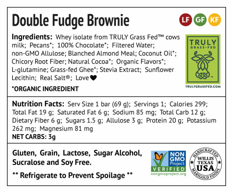 Double Fudge Brownie Back Label