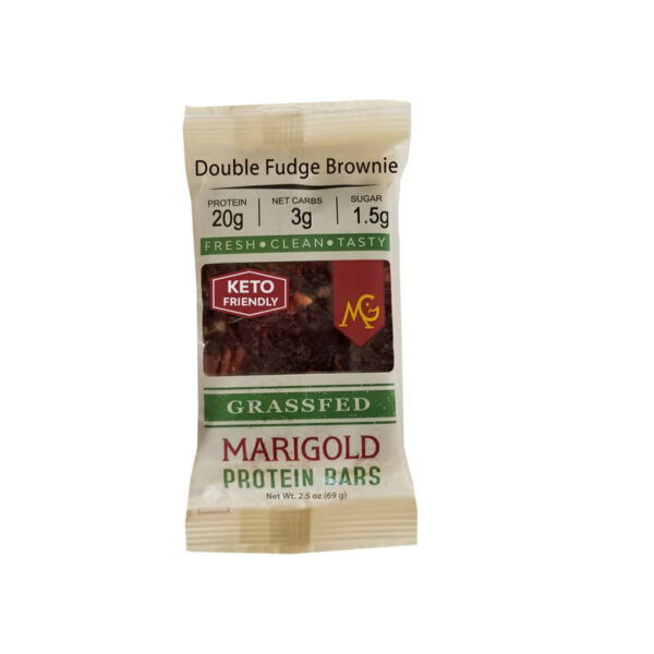 Double Fudge Brownie MariGold Bar Protein Bar Keto Friendly Truly Grass fed