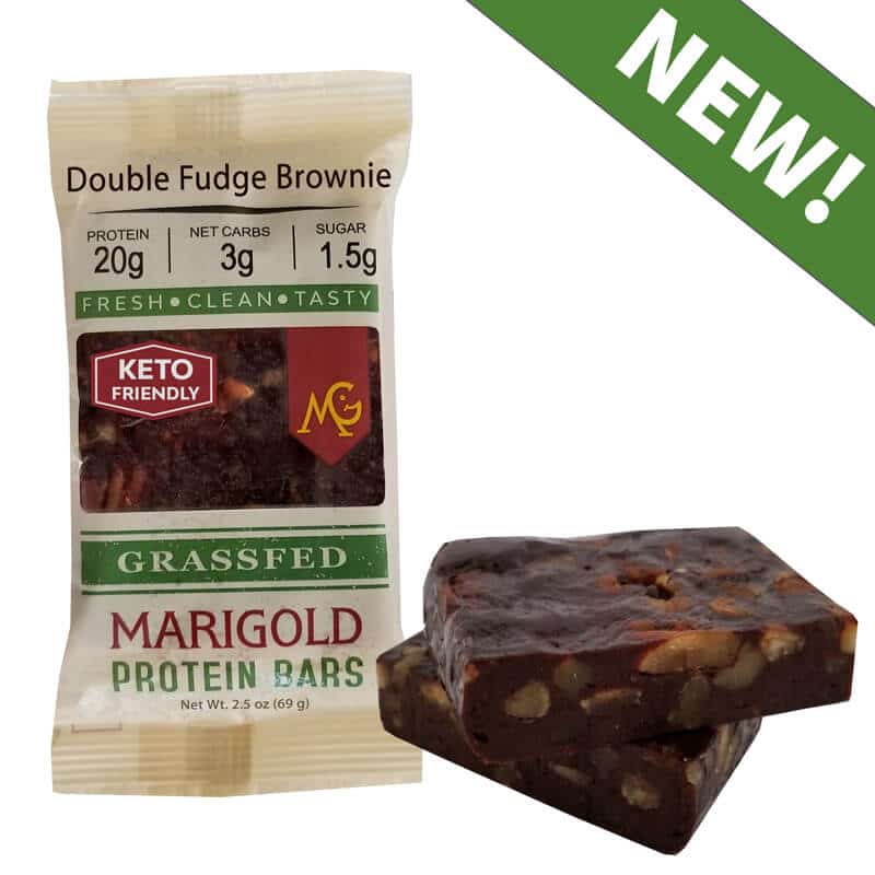Double Fudge Brownie MariGold Bar Protein Bar Keto Friendly Truly Grass fed