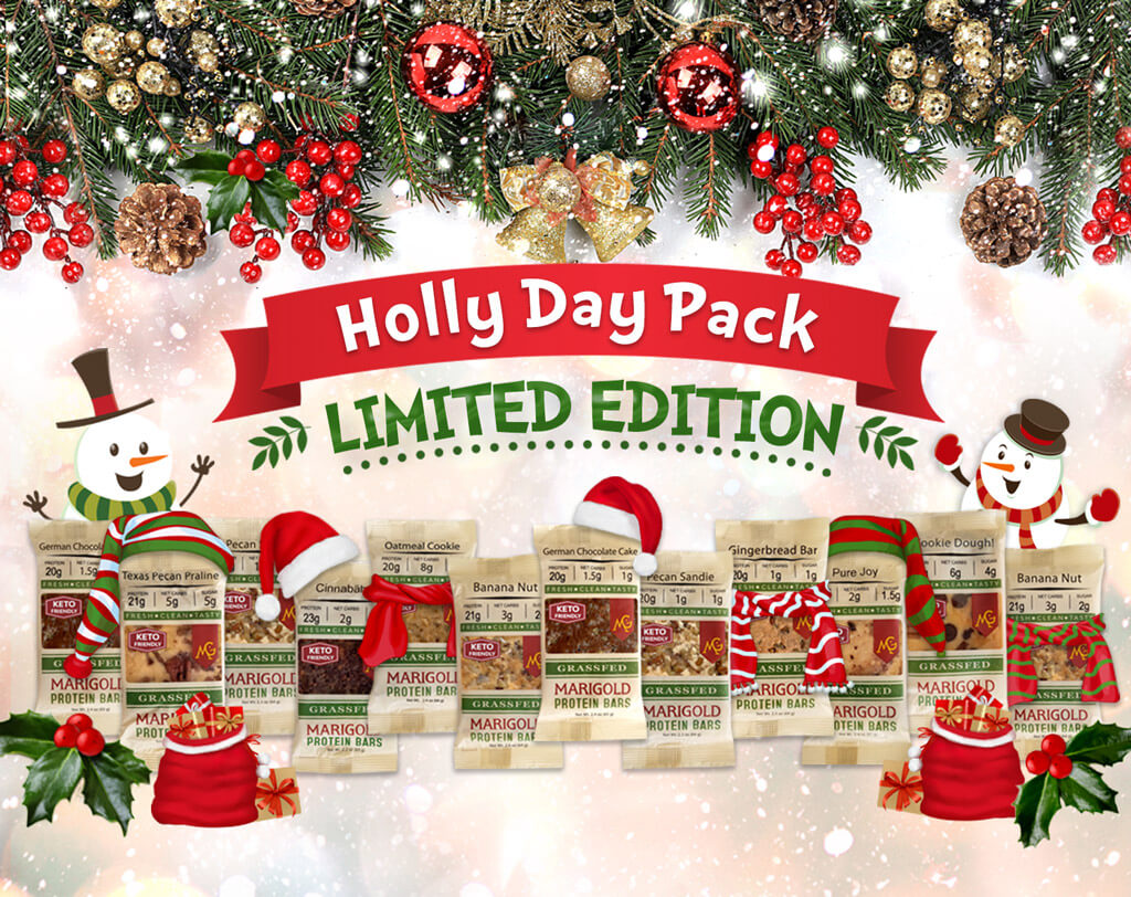 MariGold Holly Day Pack Protein Bars Seasonal Limited Edition