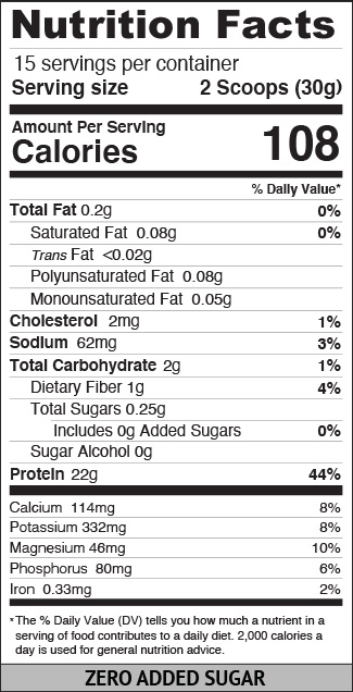 Iced Purist Protein Coffee Nutritional Label