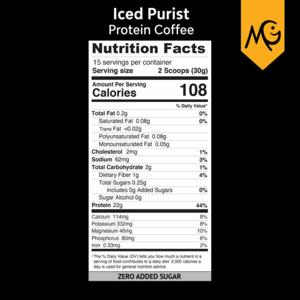 Iced Purist Nutritional Info MariGold Protein Coffee