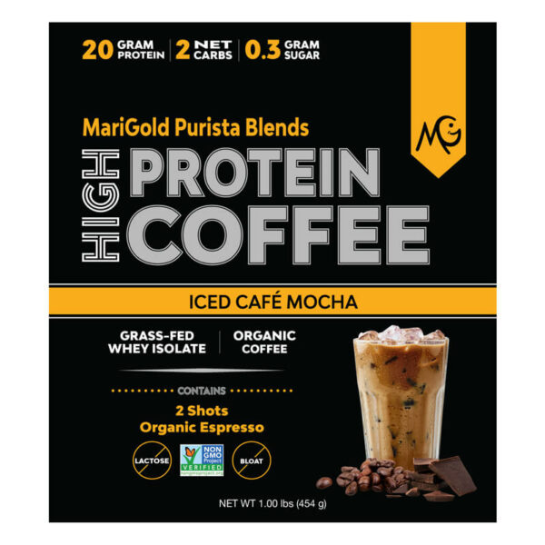 MariGold Protein Coffee - Iced Cafe Mocha Front Panel