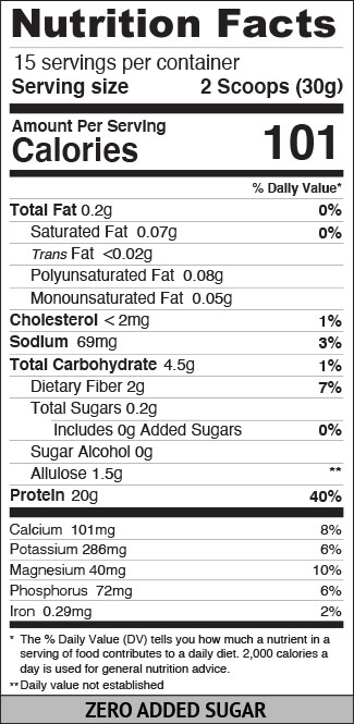 Iced Vanilla Latte Protein Coffee Nutritional Label