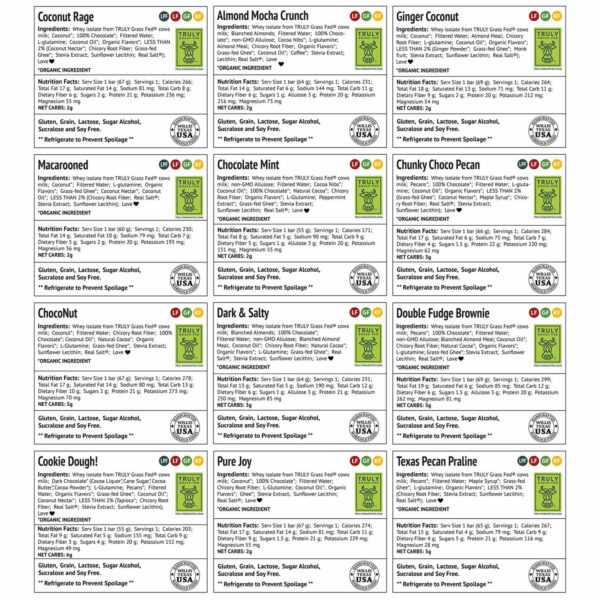 MariGold Lectin Free Sampler Pack Ingredients Labels