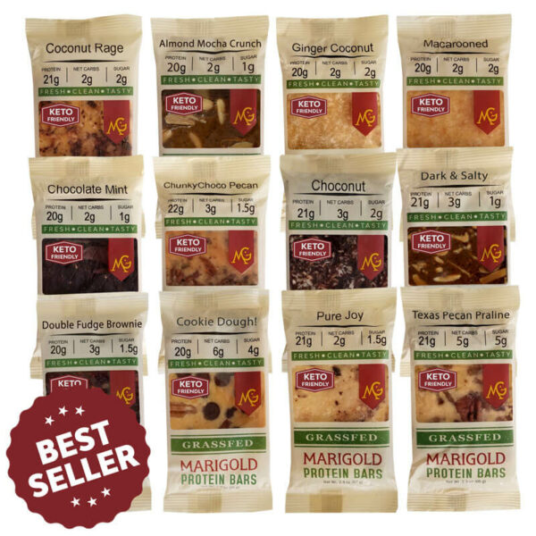 Lectin Free Protein Bar Sampler Pack MariGold Bars Protein Bars Best Seller