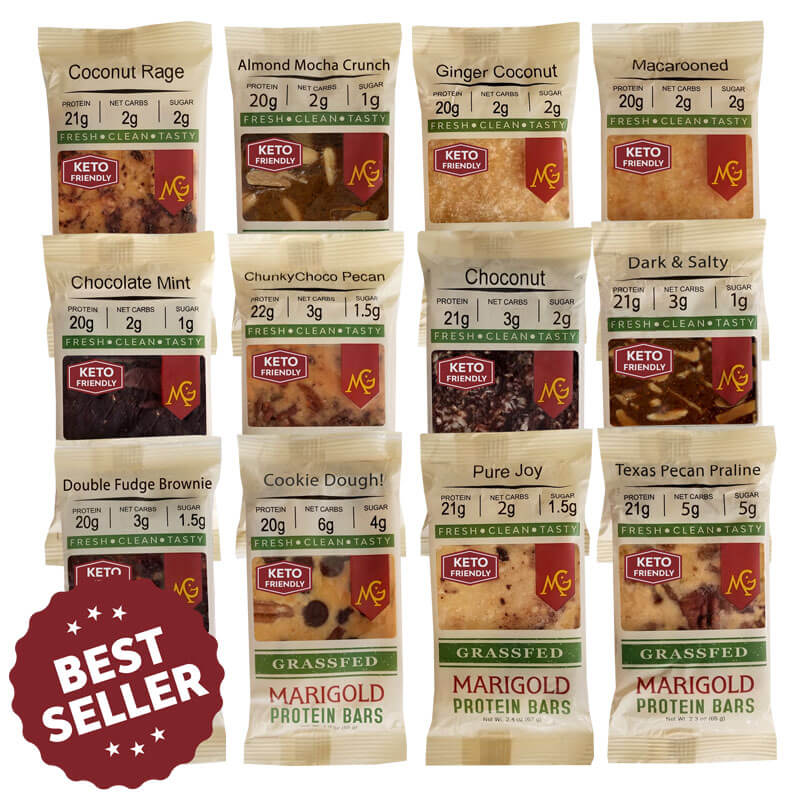 Lectin Free Protein Bar Sampler Pack MariGold Bars Protein Bars Best Seller