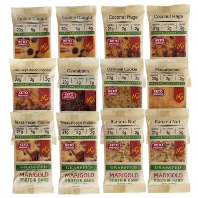 Low Prebiotic Fiber Sampler Pack MariGold Bars Protein Bars