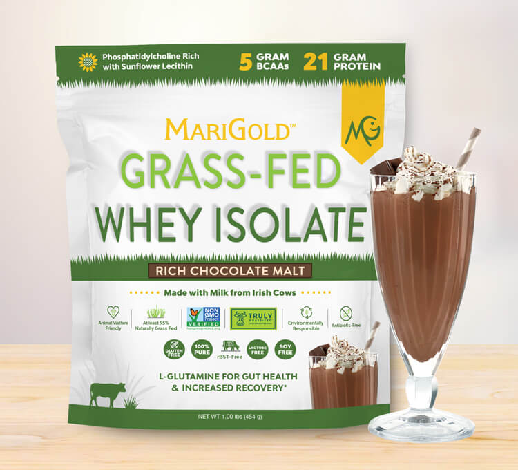 MariGold Whey Protein Isolate Rich Chocolate Malt 1 Lb Bag