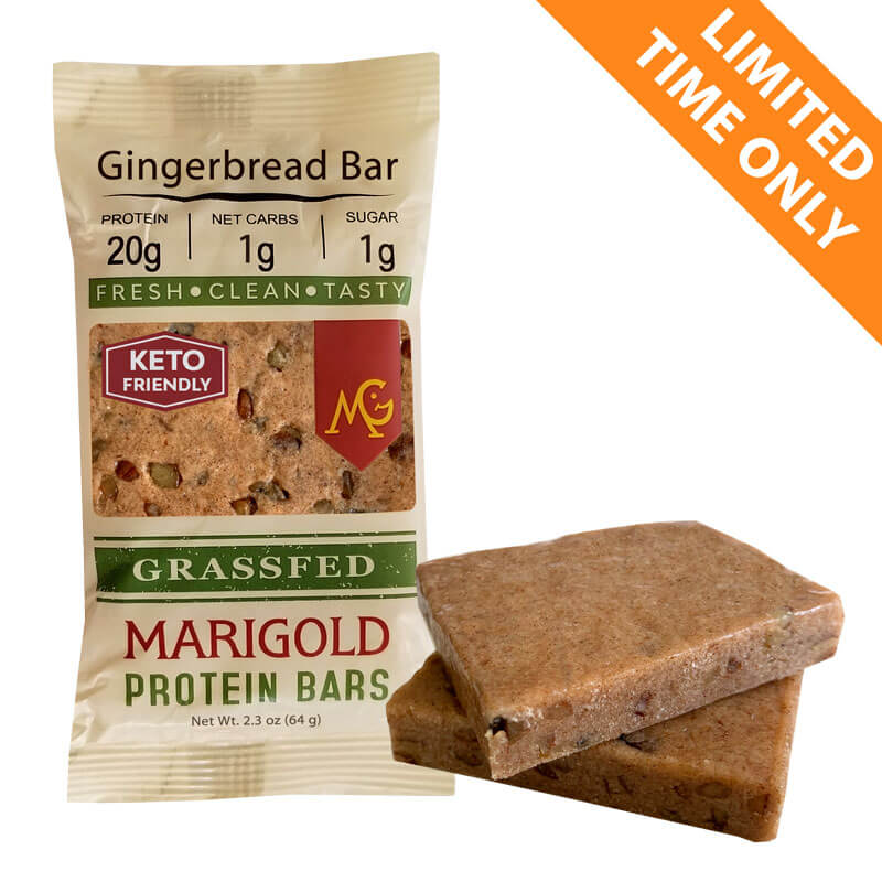 Gingerbread Bar MariGold Bars Keto Friendly Truly Grass Fed Protein Bars