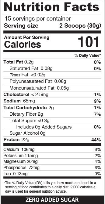 MariGold Creamy Vanilla Whey Protein Isolate Powder - Nutritional Facts