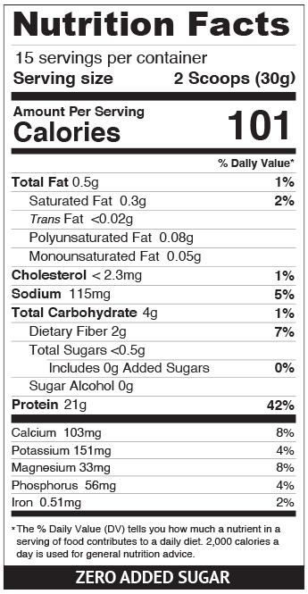 MariGold Truly Grass Fed Whey Isolate Protein Powder Rich Chocolate Malt Nutritional Information