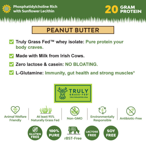 Whey Isolate Protein Powder Peanut Butter Icons Info