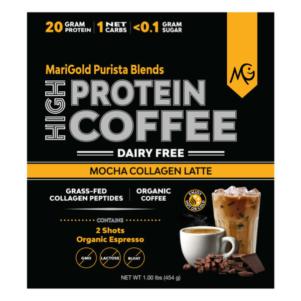 MariGold Collagen Protein Coffee - Mocha Collagen Latte Front Label