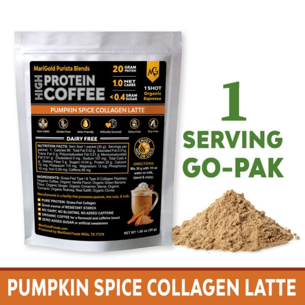 Pumpkin Spice Collagen Latte Protein Coffee – 1 Serving GO-PAK Limited