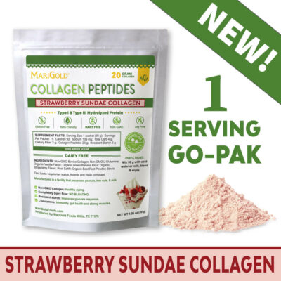 MariGold Strawberry Sundae Collagen Peptides Powder 1 Serving Sampler