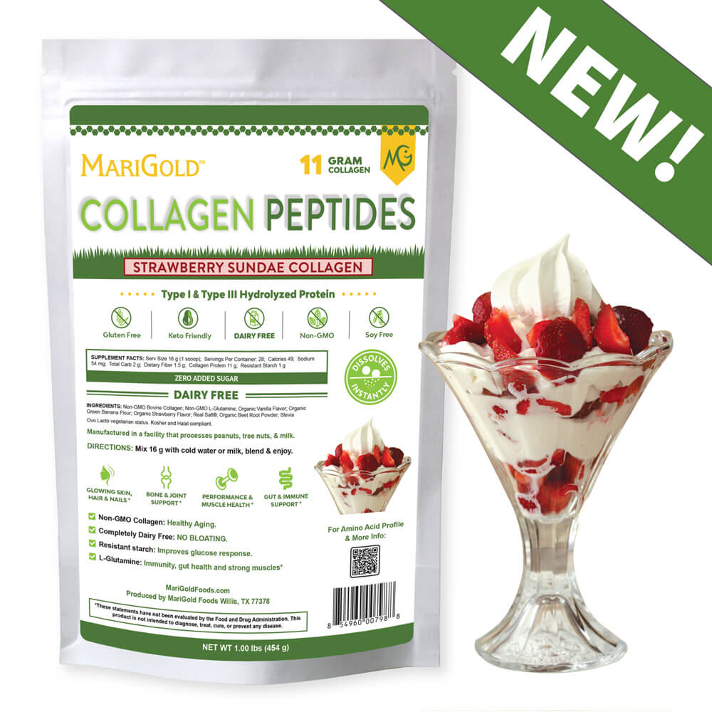 MariGold Strawberry Sundae Collagen Peptides Powder