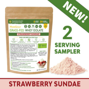 MariGold Strawberry Sundae Whey Isolate Protein Powder 2 serving sampler