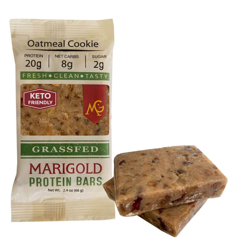 Oatmeal Cookie MariGold Bars Keto Friendly Truly Grass Fed Protein Bars