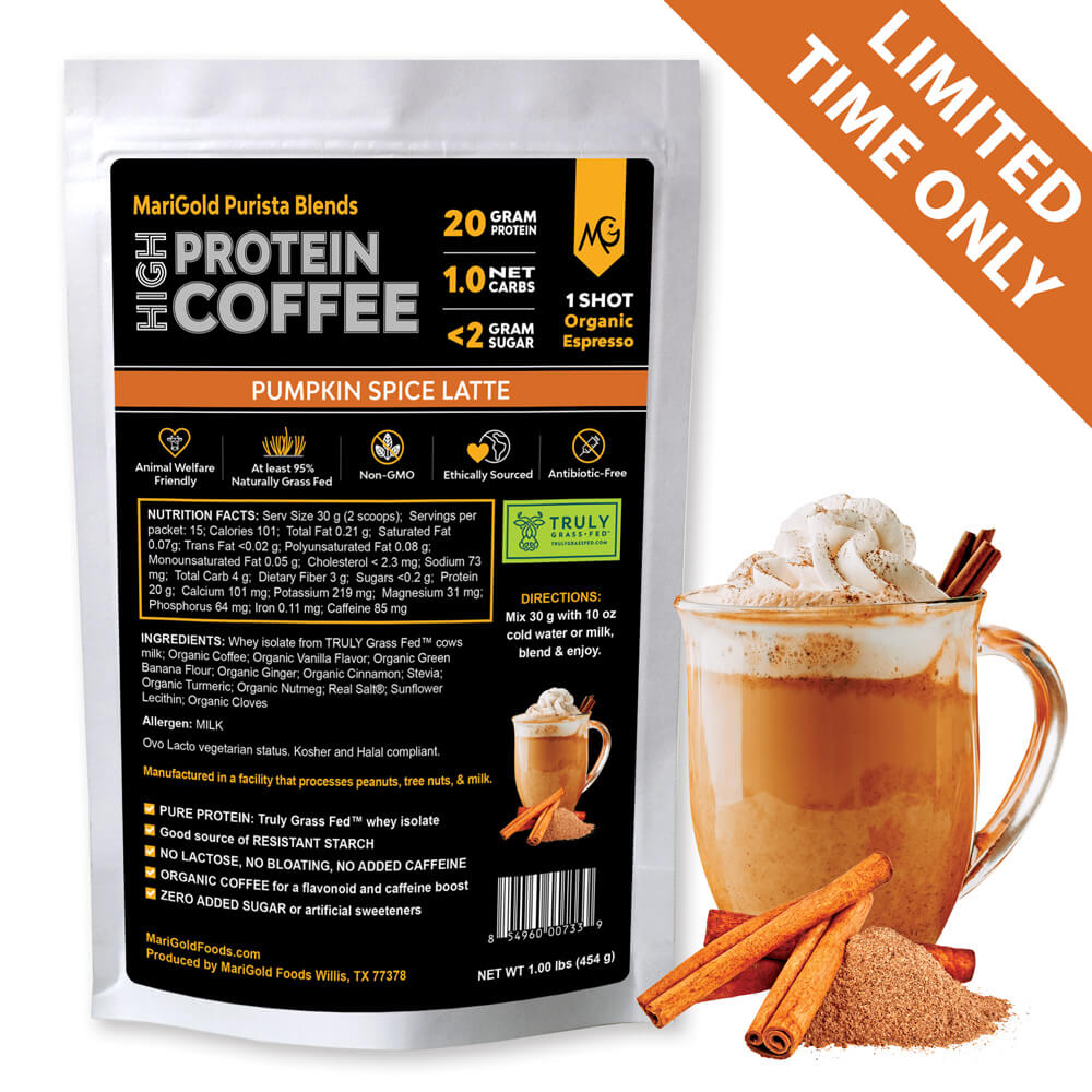 Limited Time Pumpkin Spice Latte High Protein Whey Isolate Coffee