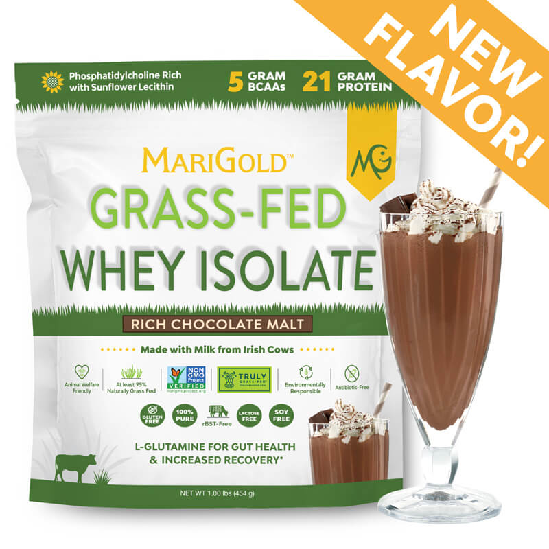 MariGold Whey Protein Isolate Rich Chocolate Malt 1 Lb Bag