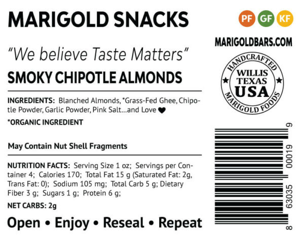 Smoky Chipotle Almonds back label