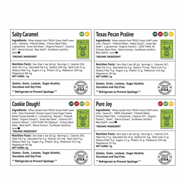 MariGold Top Four Pack Ingredients Labels