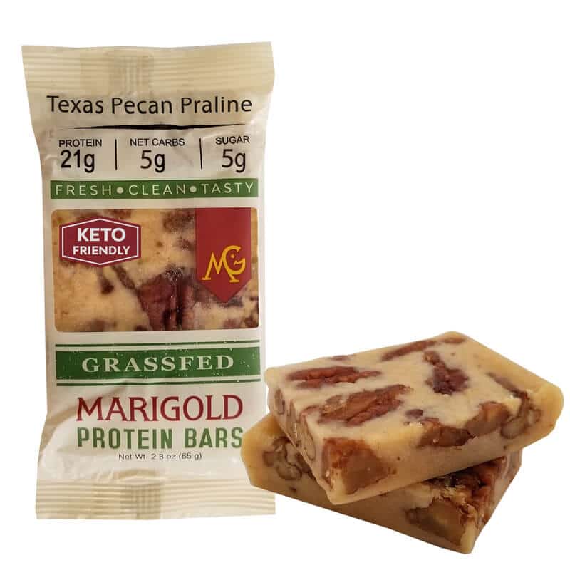 Texas Pecan Praline MariGold Bars Keto Friendly Truly Grass Fed Protein Bars