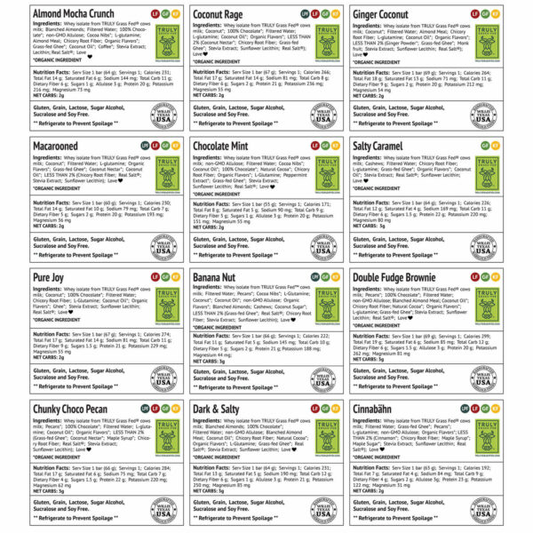 MariGold Very Low Keto Pack Ingredients Labels