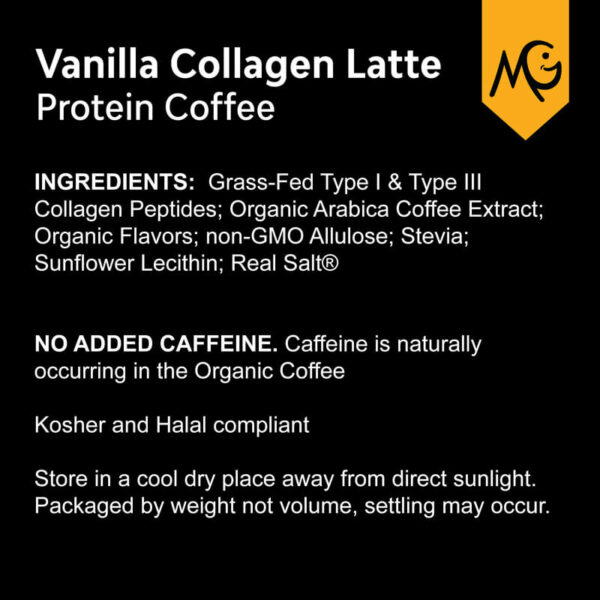 MariGold Collagen Protein Coffee - Vanilla Collagen Latte Ingredients