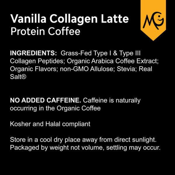 MariGold Vanilla Collagen Latte Protein Coffee Ingredients