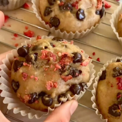 Banana Chocolate Chip Protein Muffins