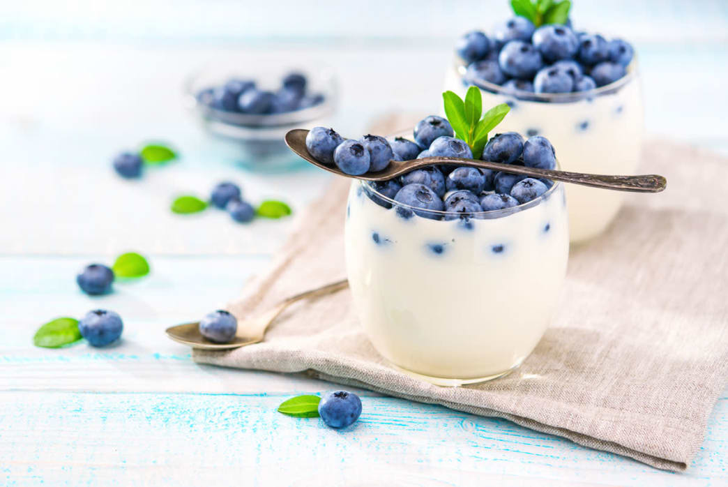 blueberries and yogurt