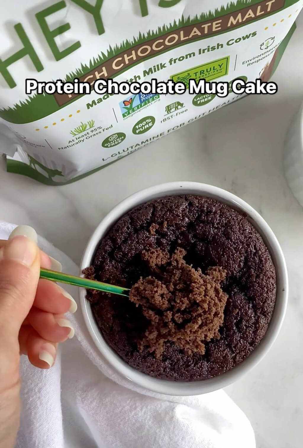 Chocolate Malt Protein Mug Cake