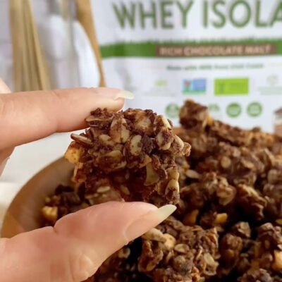 Chocolate Peanut Butter Protein Granola Bites