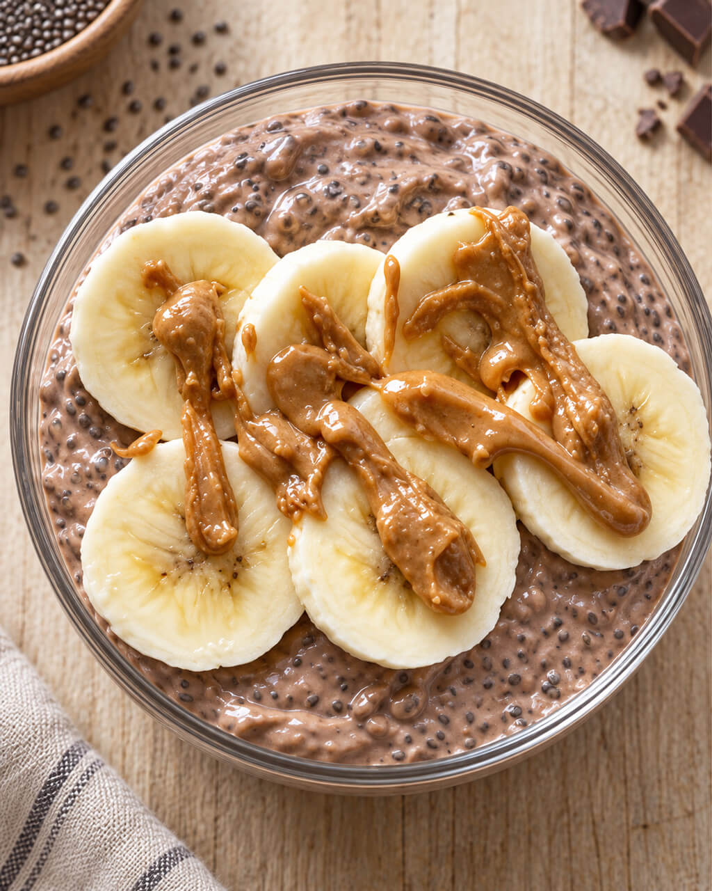 Chocolate Protein Chia Pudding Bowl