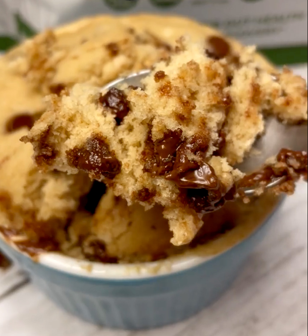 Fluffy Chocolate Chip Cookie Mug Cake