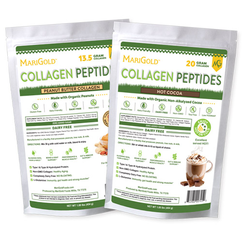 MariGold Hot Cocoa and Peanut Butter Collagen Peptides