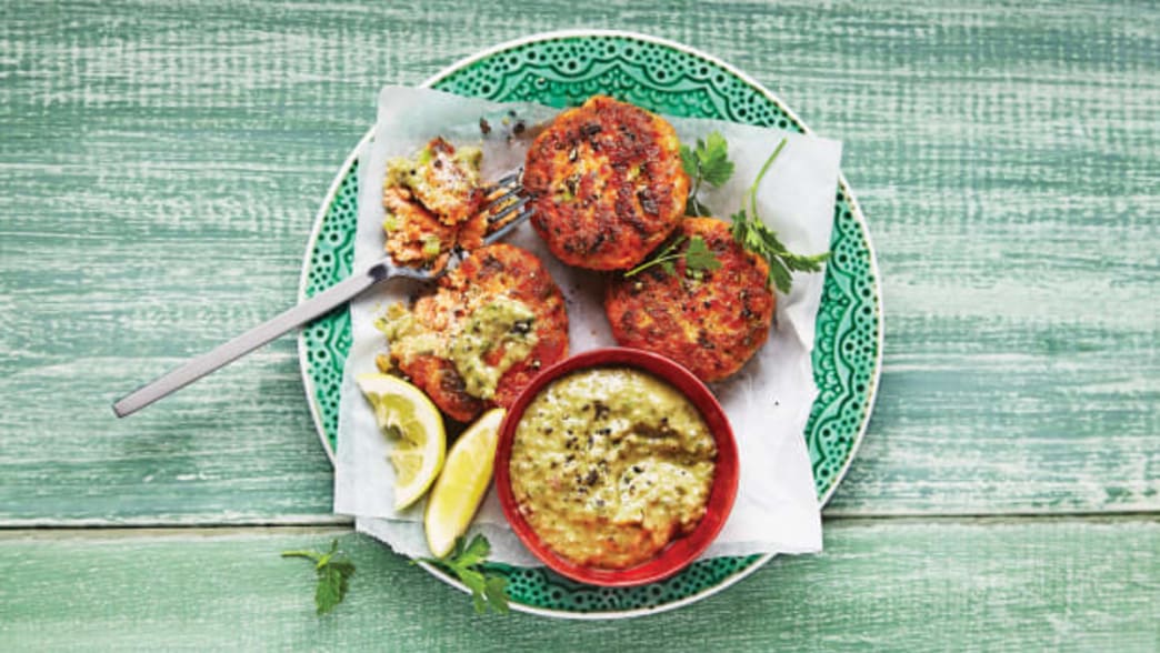 Lemon Salmon Patties with Sauce Verte