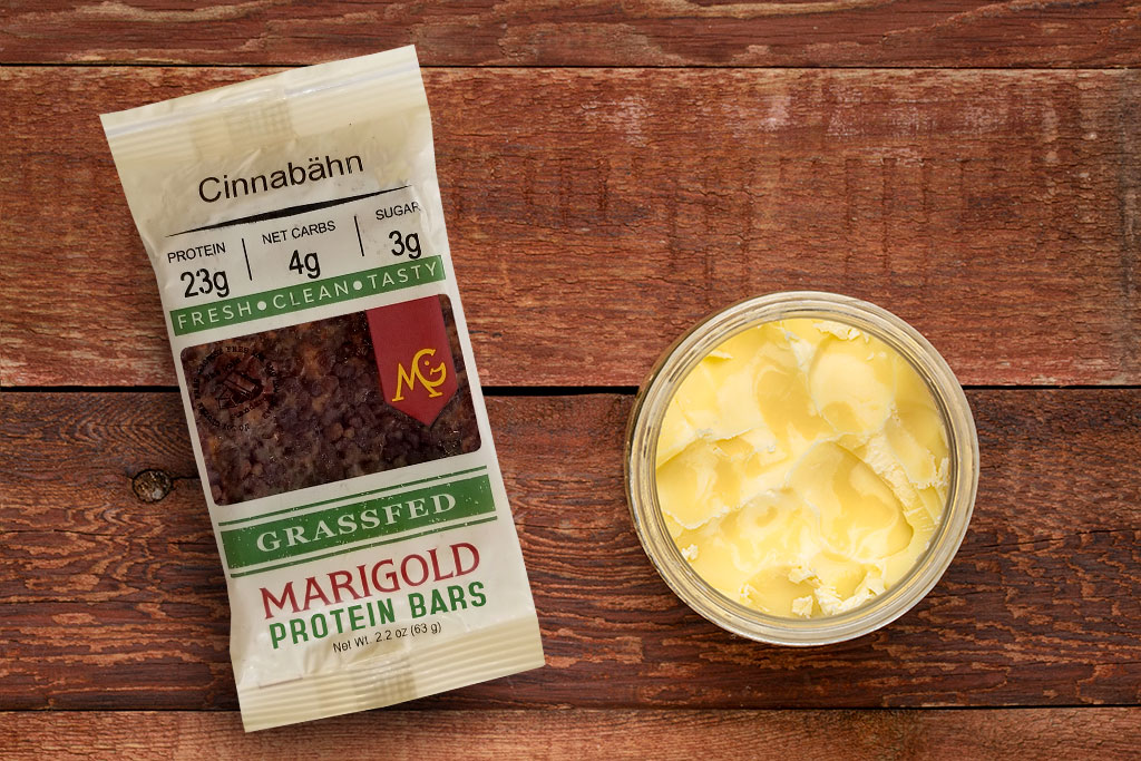 MariGold Bars Cinnabahn Protein Bar Organic Grass-fed ghee